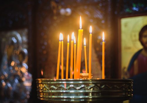 Candles in orthodox church